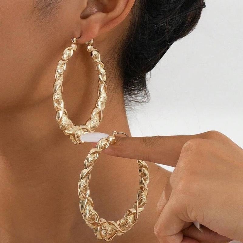 Elegant X-Linked Hoop Earrings