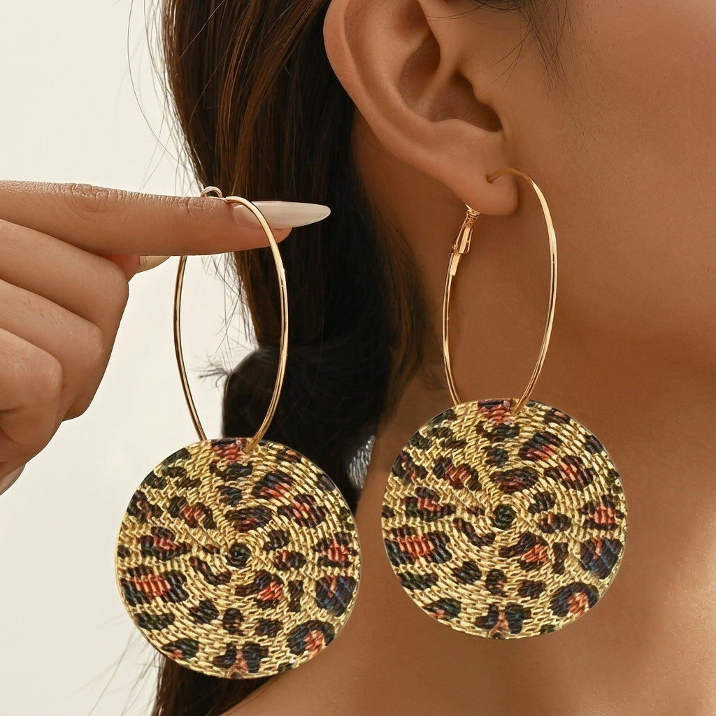 Elegant Leopard Print Hoop Earrings
