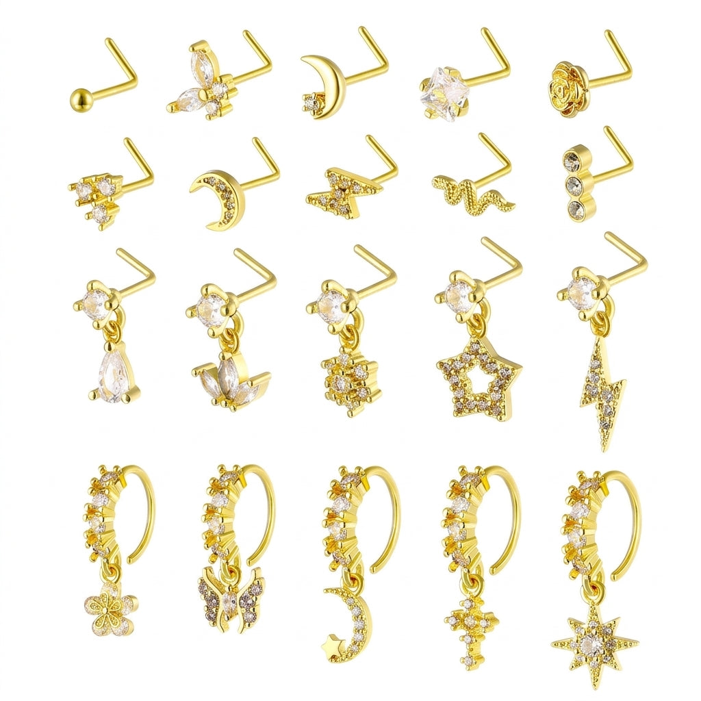 8/10/20pc Dainty Charm Nose Ring Set