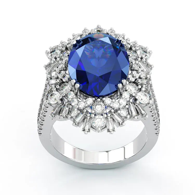 Vintage Sapphire Halo Statement Ring