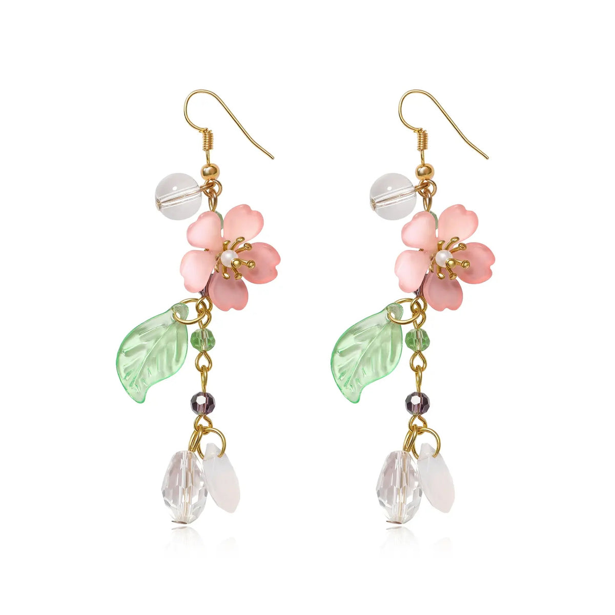 Floral Leaf Dangle Earrings