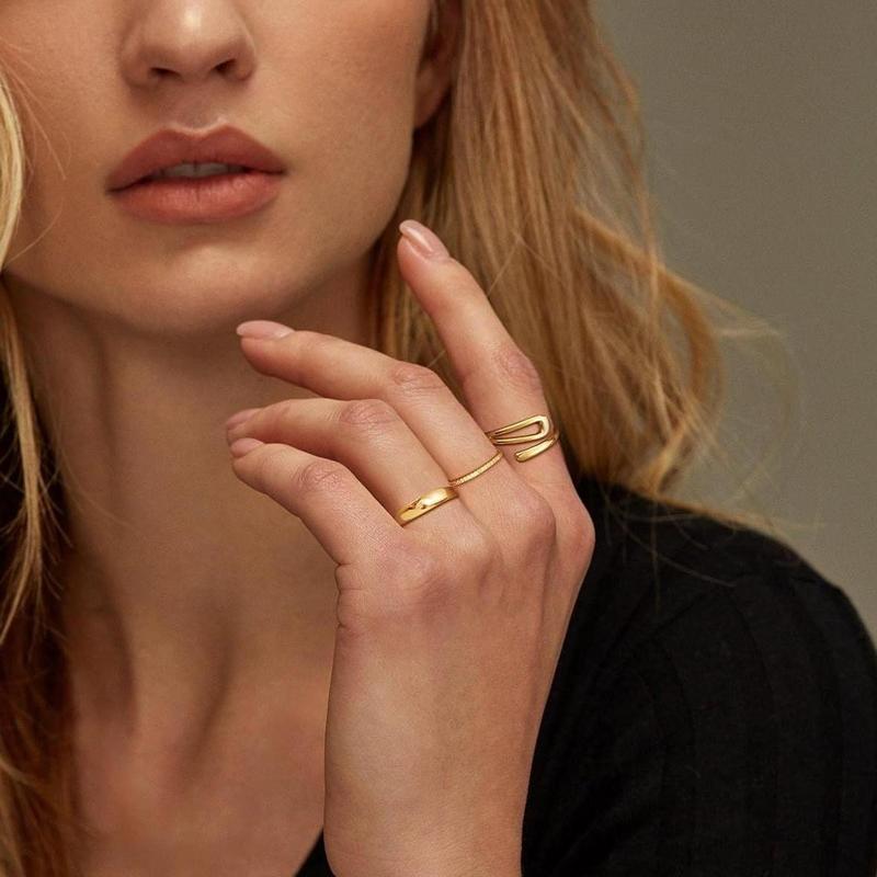 14k 3pc Minimal Ring Stack