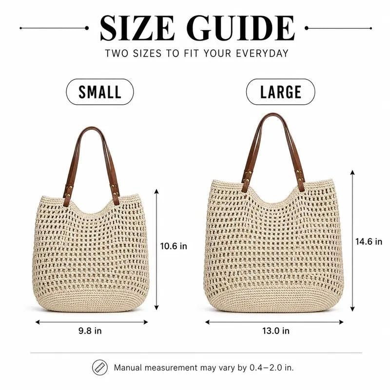 Boho Crochet Tote Bag
