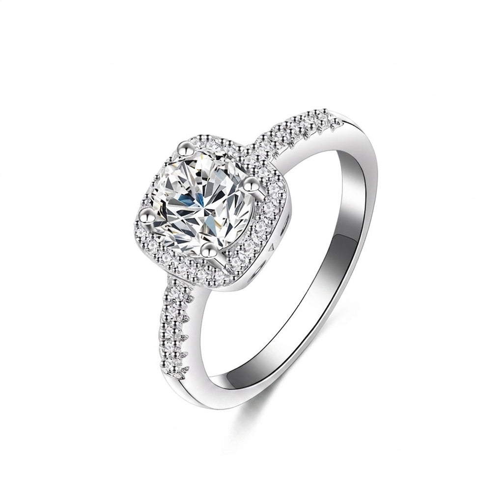 Pave Band Halo Ring