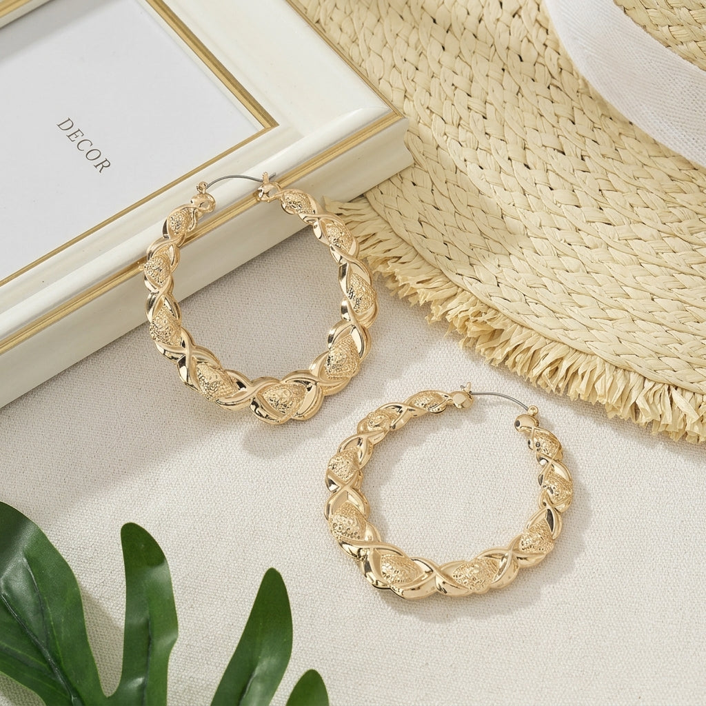 Elegant X-Linked Hoop Earrings