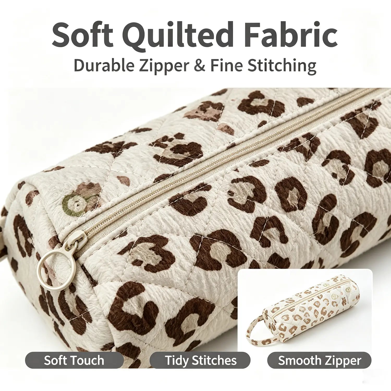 Quilted Long Toiletry Organization Bag