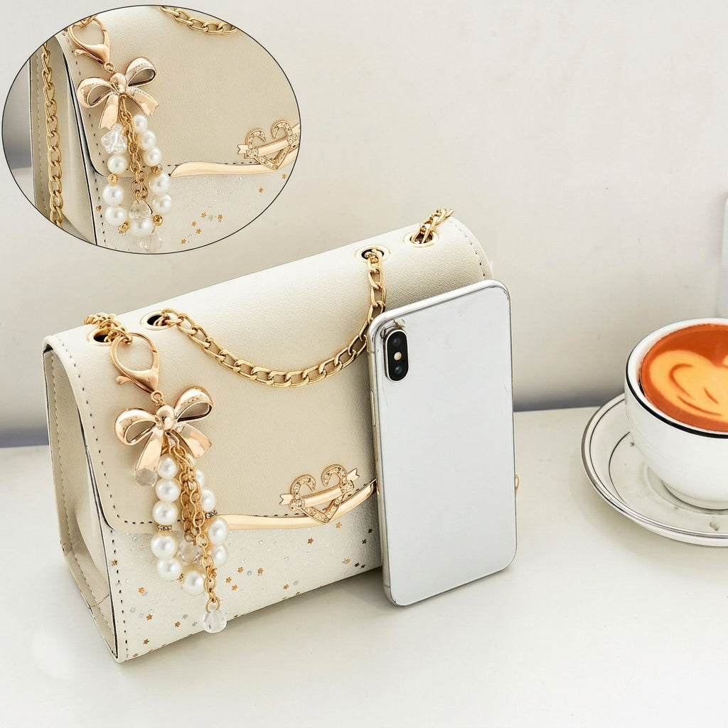 Elegant Star Glitter Chain Strap Bag