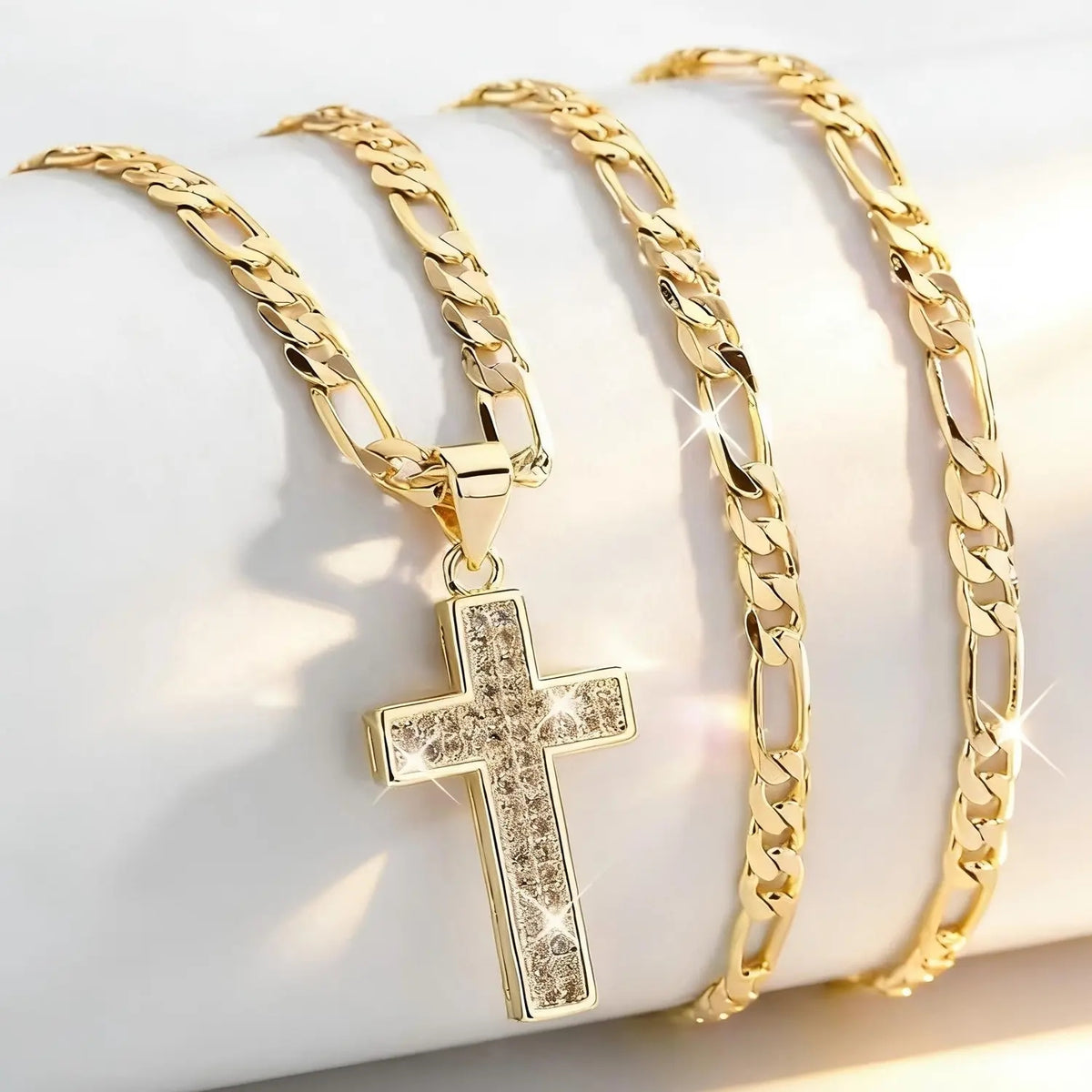 14k Elegant Sparkling Cross Necklace