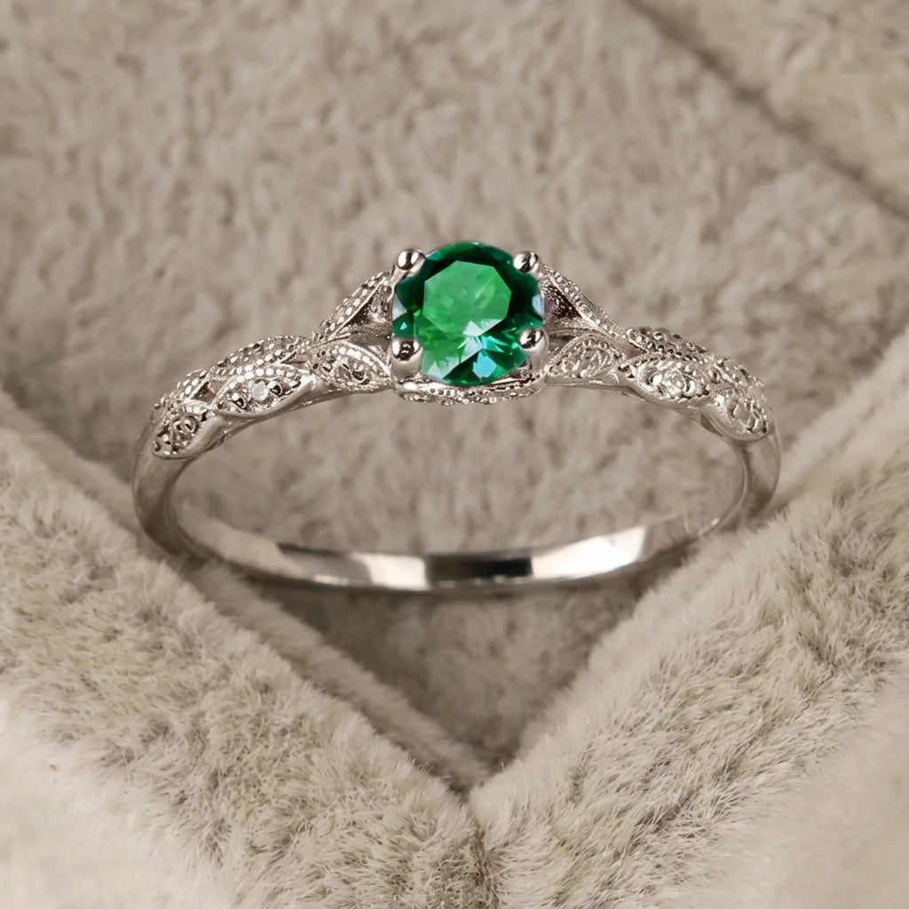 Vintage Zircon Accent Statement Ring