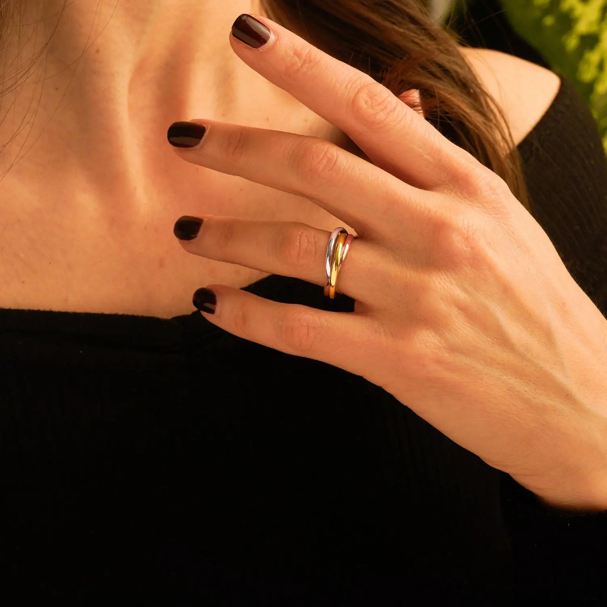 3pc Mixed Tone Stacking Spinner Ring