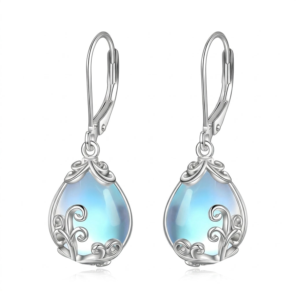 Elegant Moonstone Drop Earrings