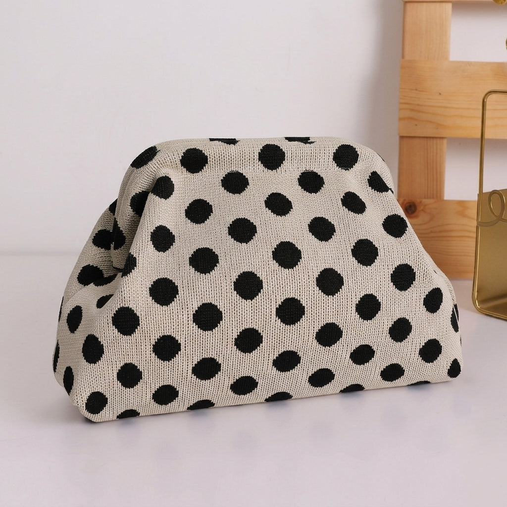 Woven Striped Pouch Clutch