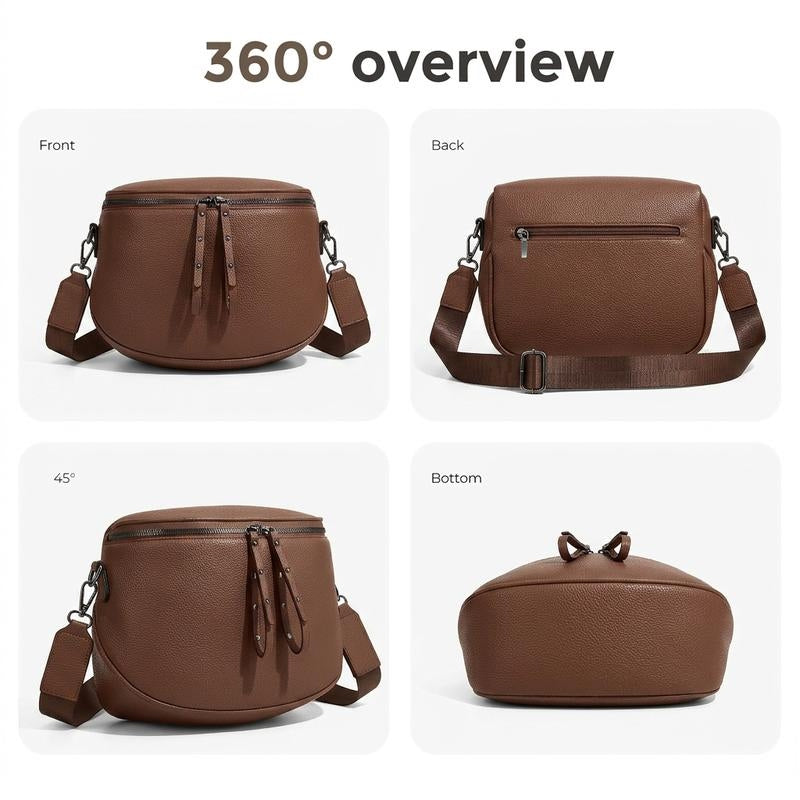 Half-Moon Cross Body Bag With Detachable Pouch