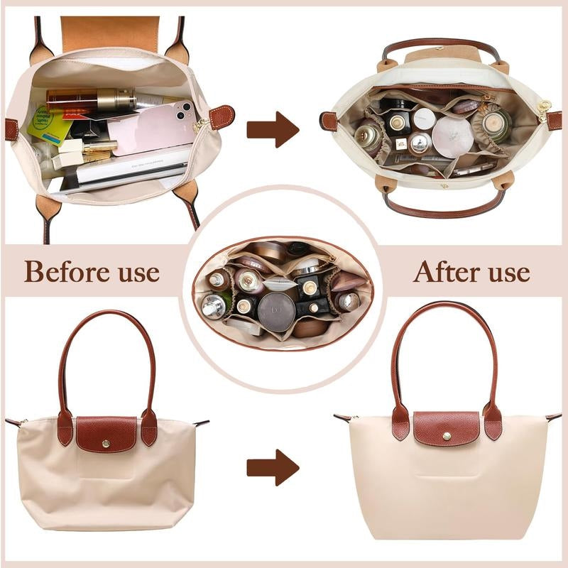 Inner Tote Bag Organizer With Handles