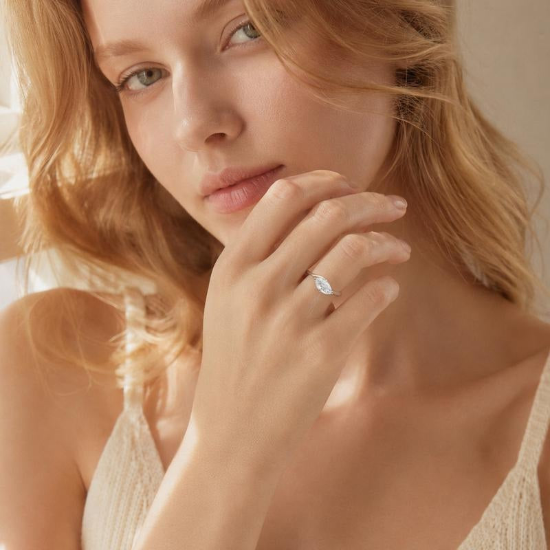 Marquise Cut Crossover Ring