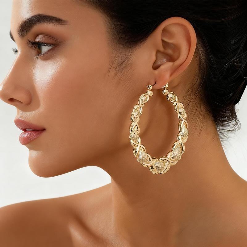 Elegant X-Linked Hoop Earrings
