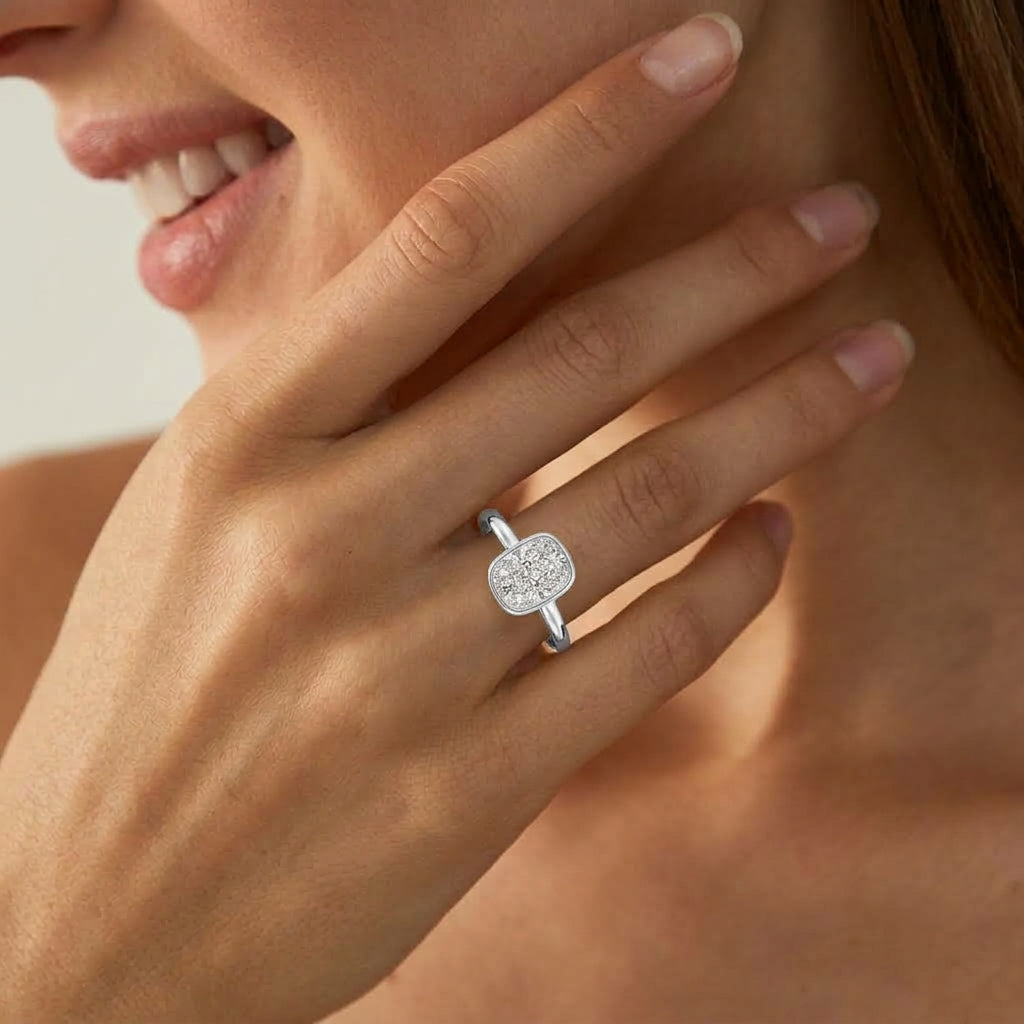 14k Elegant Cushion Cut Solitaire Ring