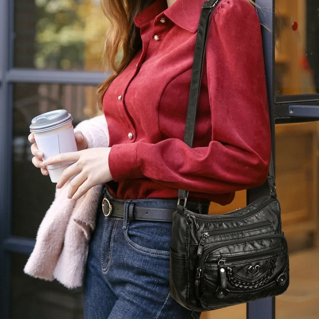 Vintage Multi Pocket Crossbody Bag