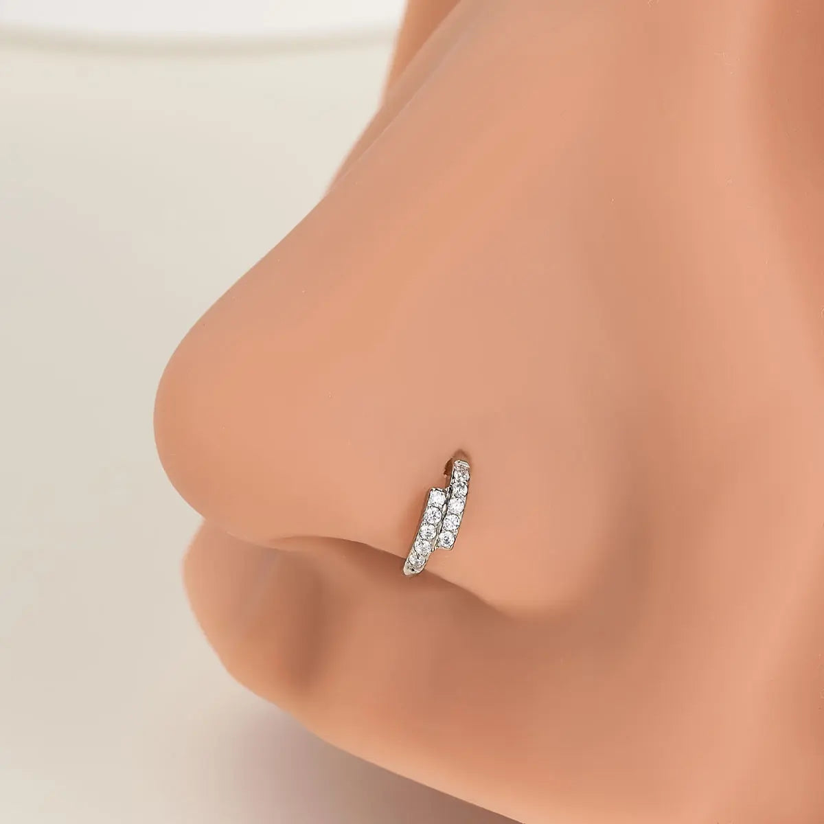 Sparkling Double Row Clicker Nose Ring