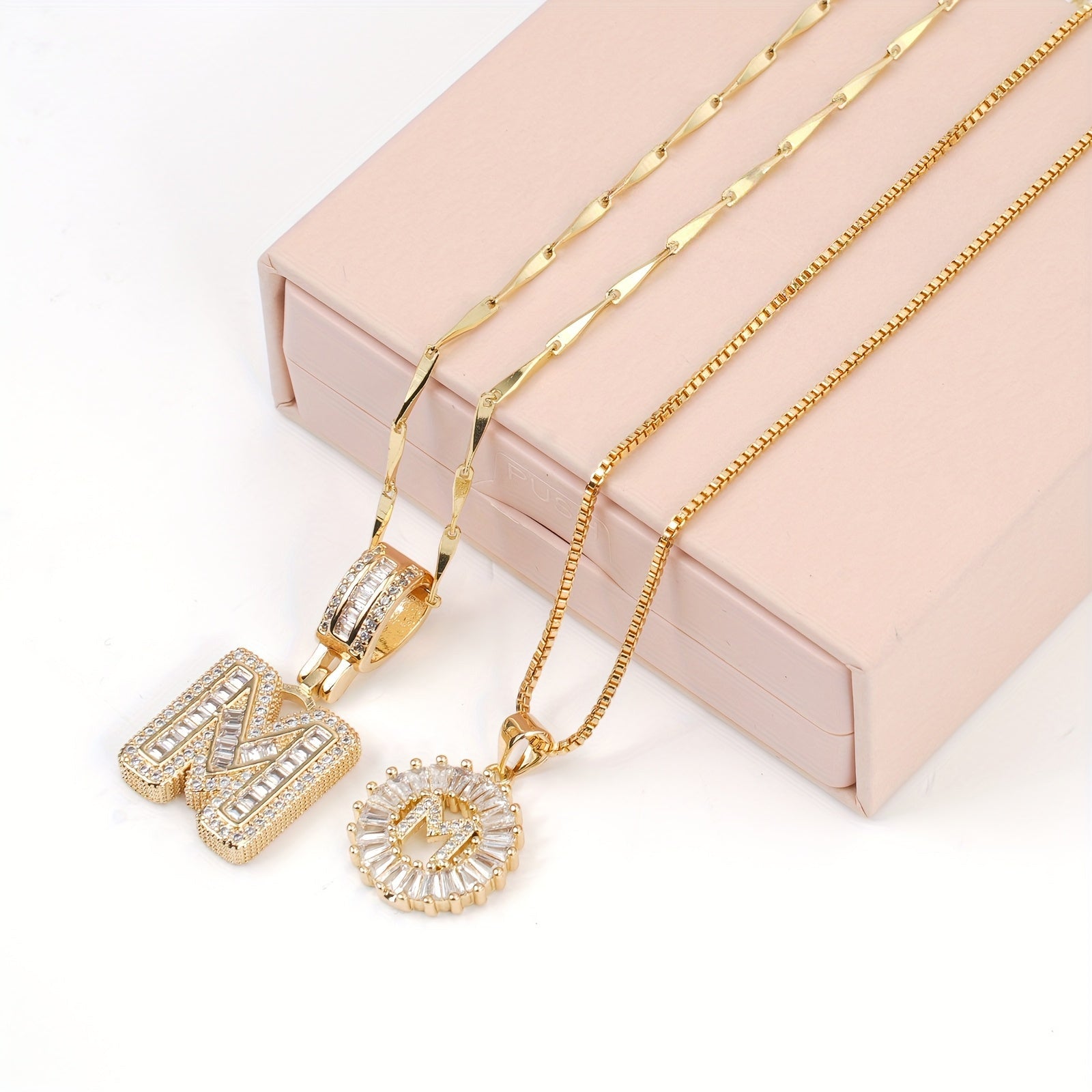 Keep & Share: 2pc 14k Diamond Letter Initial Necklaces