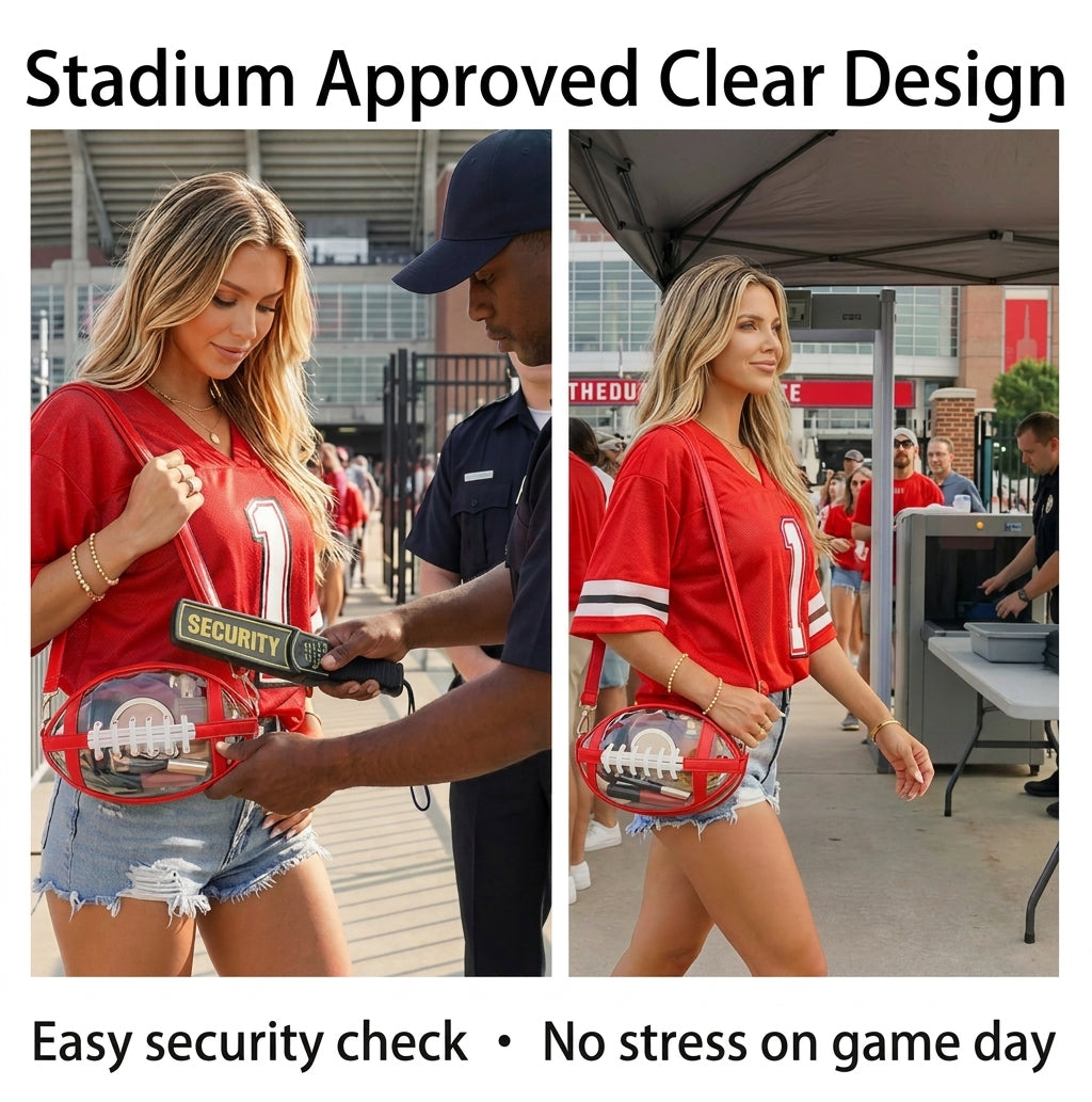 Clear Football Shaped Crossbody Stadium Bag