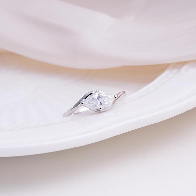 Marquise Cut Crossover Ring