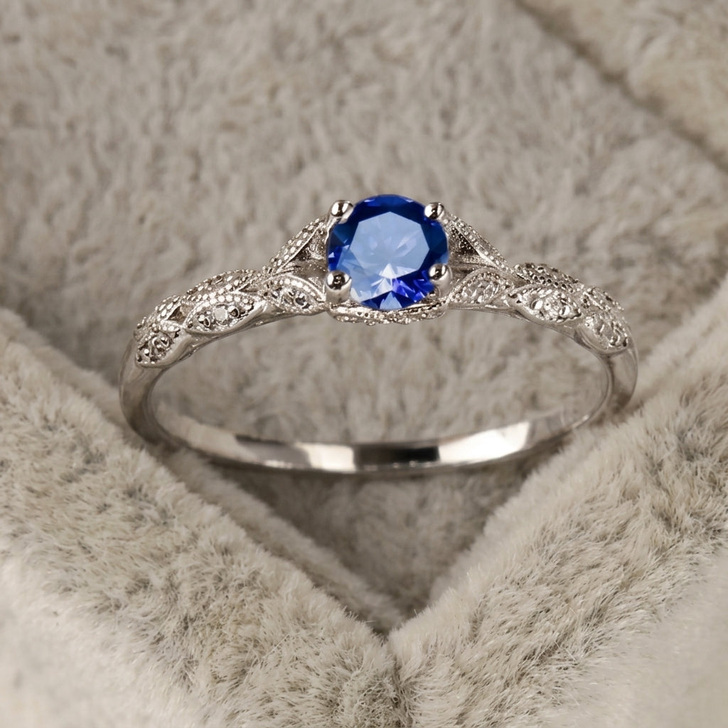 Vintage Zircon Accent Statement Ring