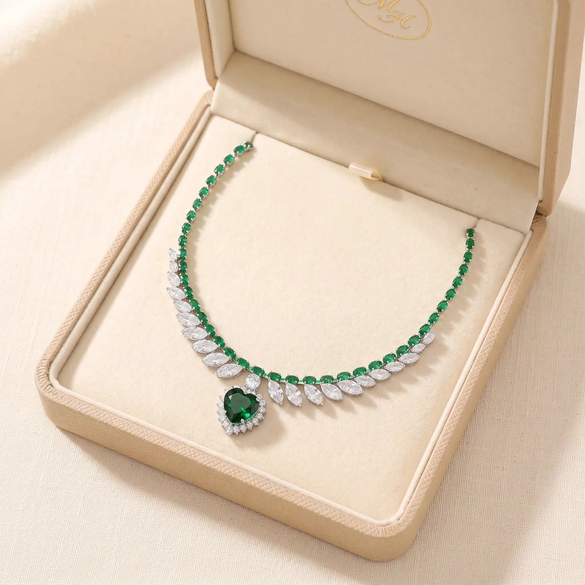 Sparkling Heart Statement Necklace