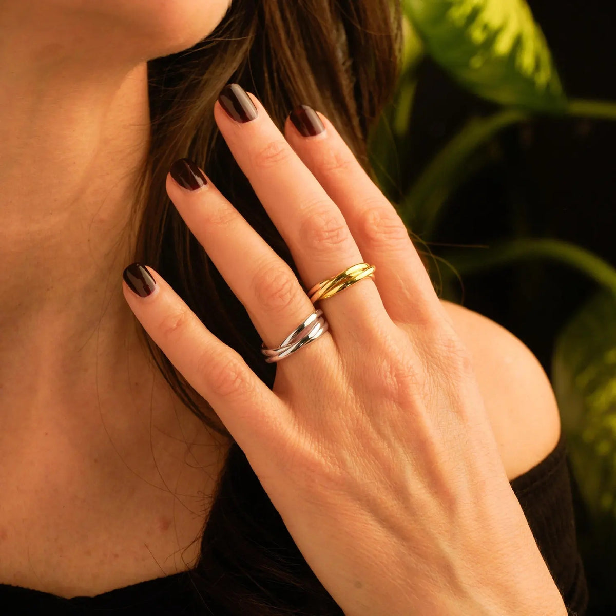 3pc Mixed Tone Stacking Spinner Ring