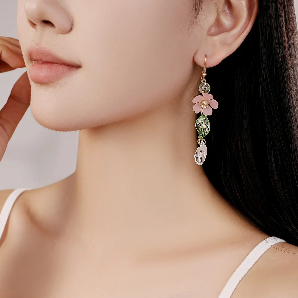 Floral Leaf Dangle Earrings