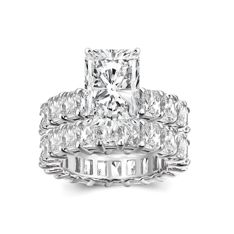 2pc Baguette Radiant Cut Ring Set
