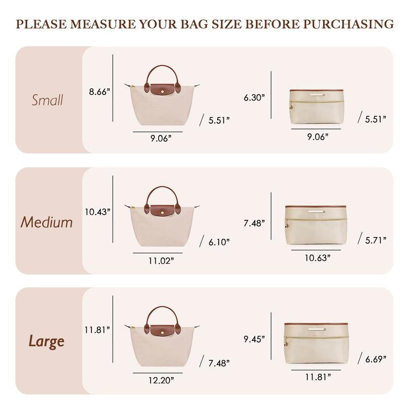 Inner Tote Bag Organizer With Handles