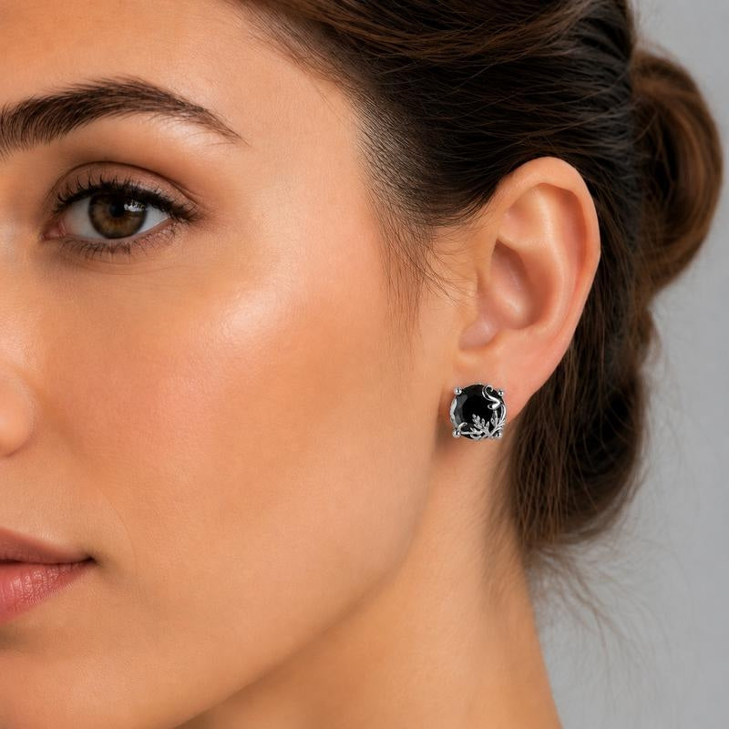 Vintage Wine Wrapped Noir Earrings