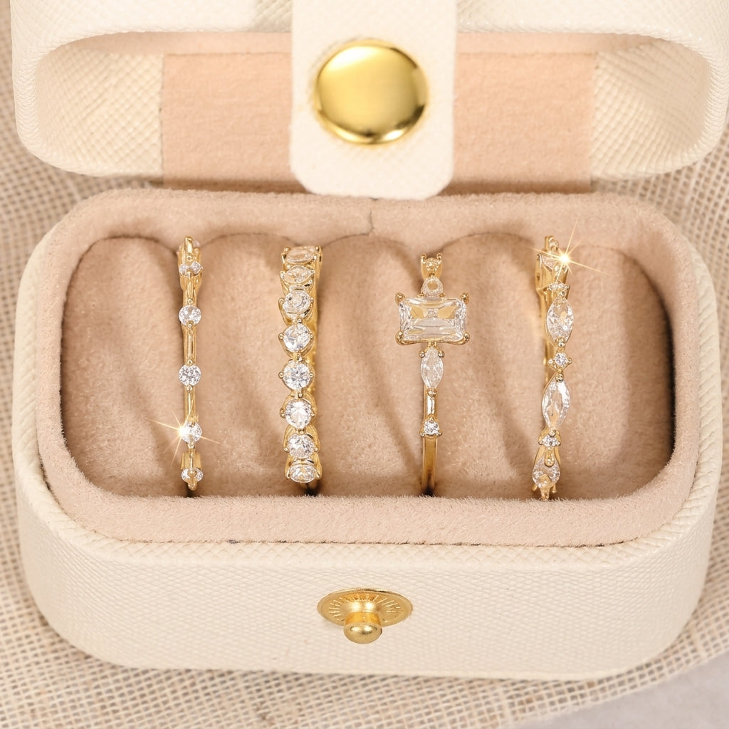 4pc Elegant Dainty Ring Set