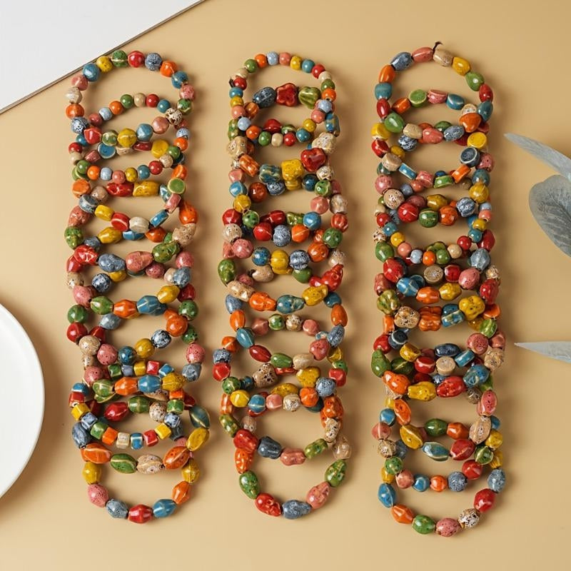 10pc Chunky Boho Ceramic Bracelet Stack