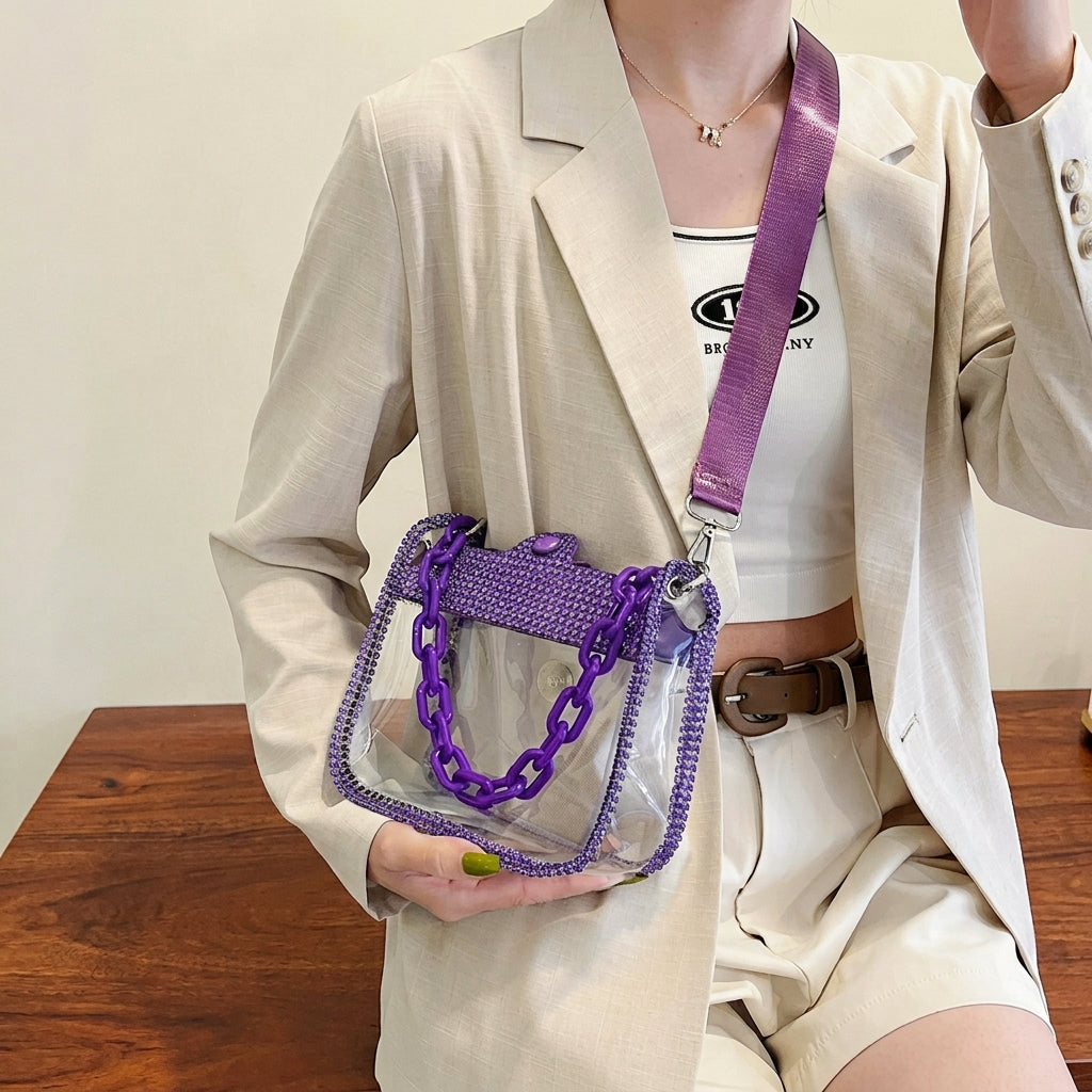 Sparkling Clear Crossbody Bag