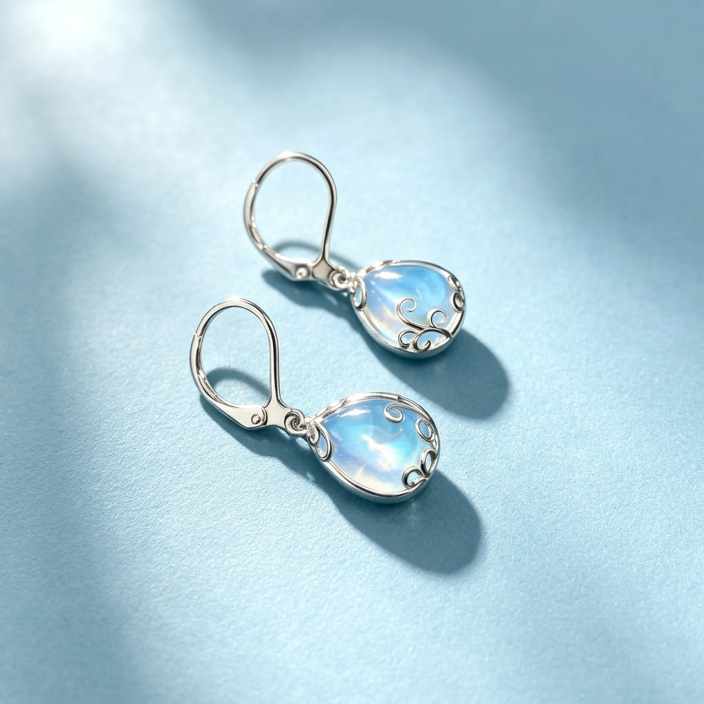 Elegant Moonstone Drop Earrings