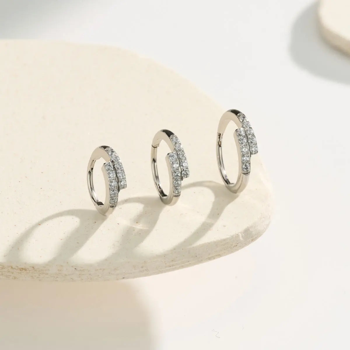 Sparkling Double Row Clicker Nose Ring
