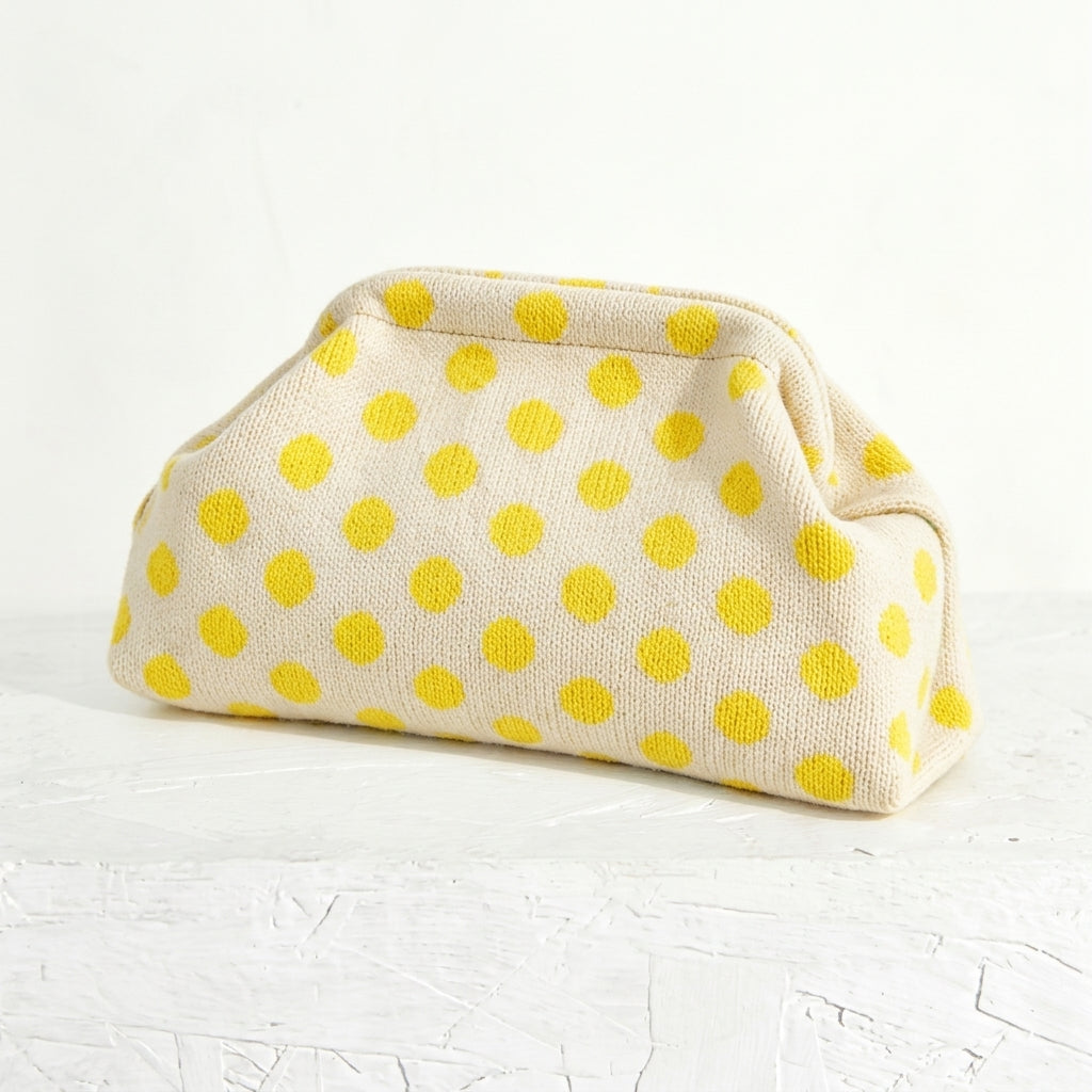 Woven Striped Pouch Clutch