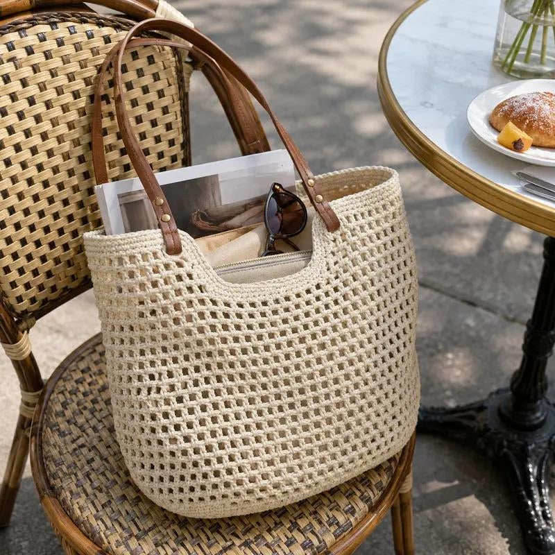 Boho Crochet Tote Bag