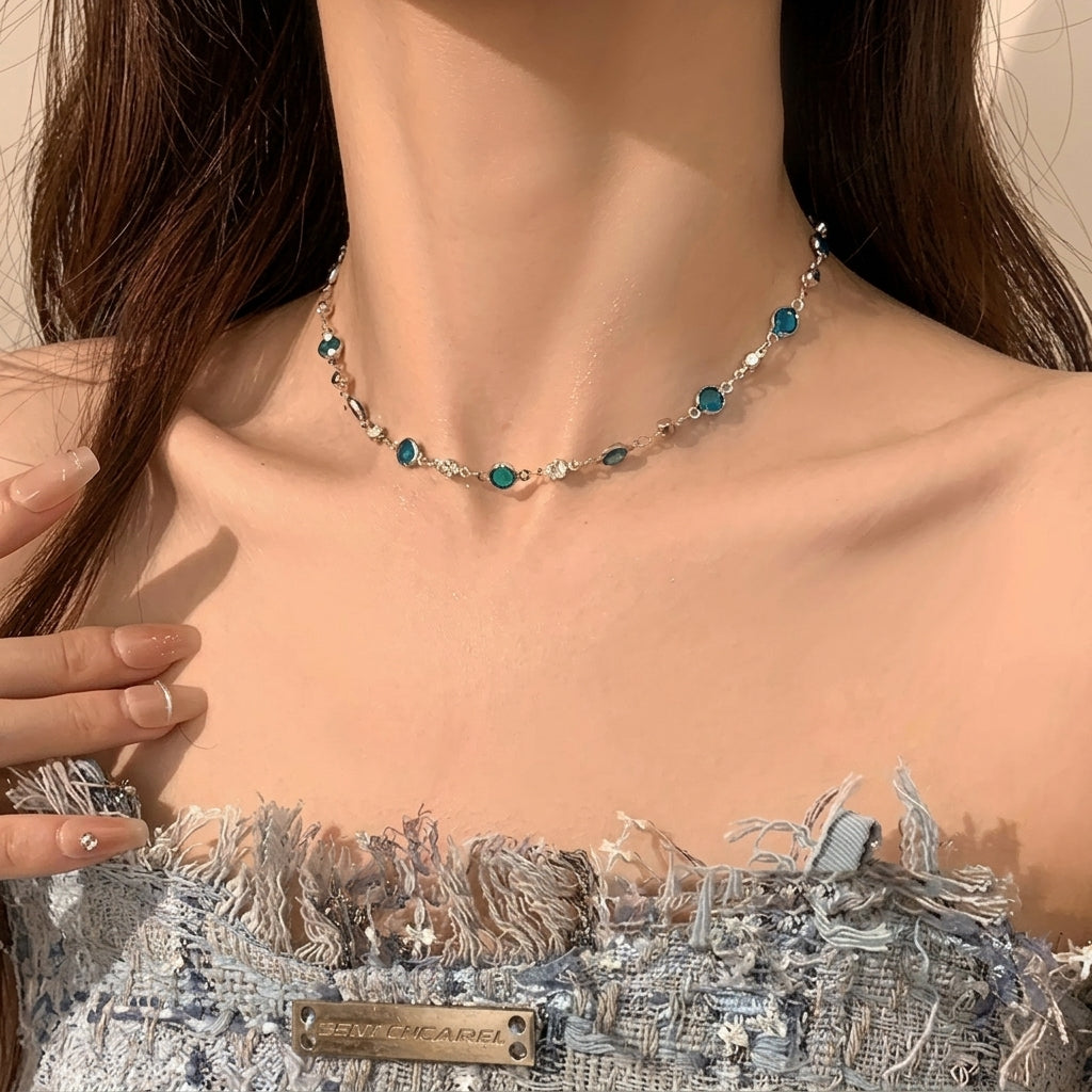 2pc Elegant Butterfly Satellite Crystal Necklace