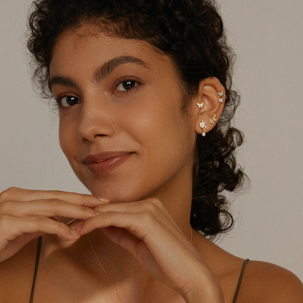 9pc Celestial Flat Back Earring Set