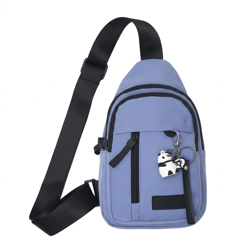 Everyday Multi Pocket Sling Bag with Animal Pendant