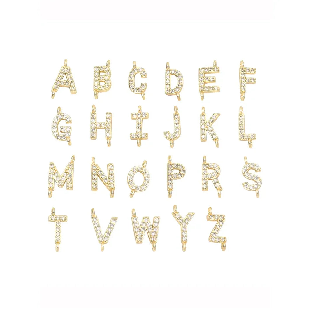 Dainty Diamond Initial Cross Crown Necklace