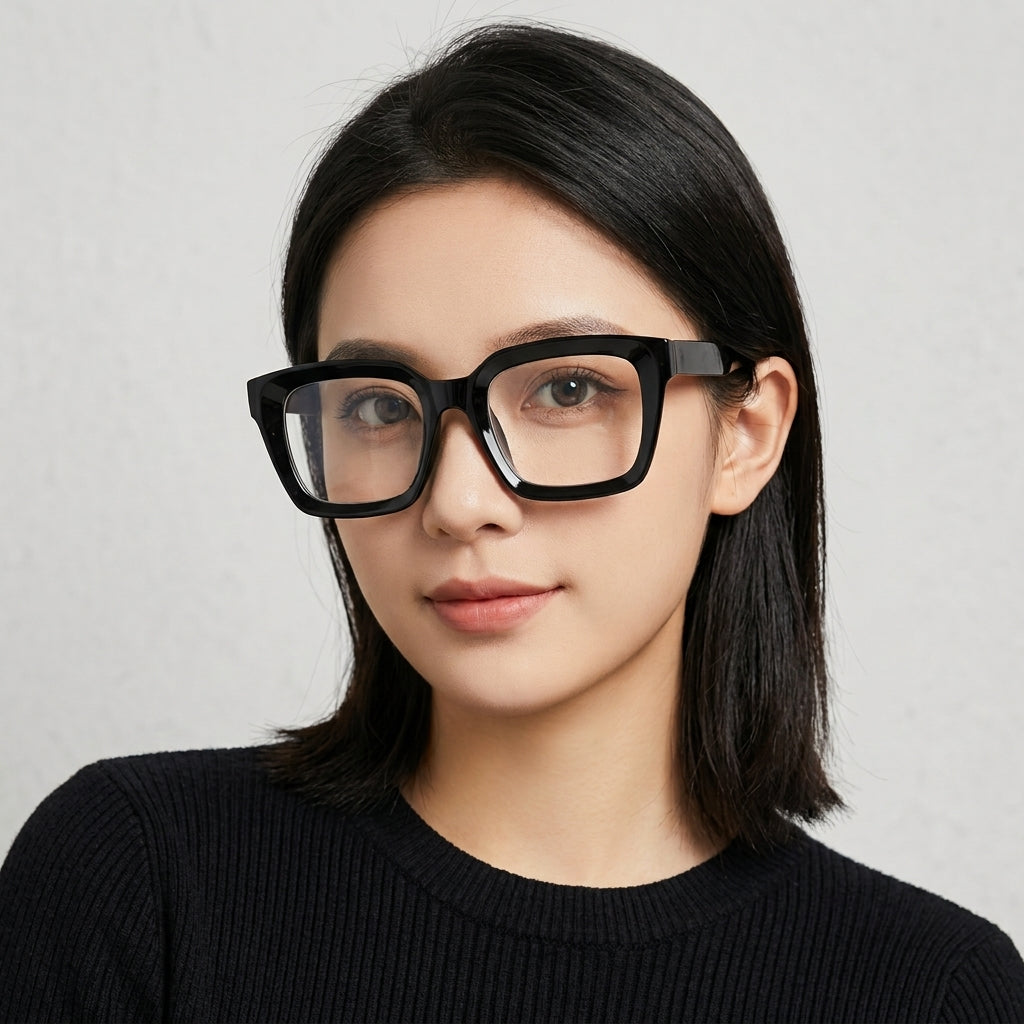 3pc Unisex Square Eyeglasses Set