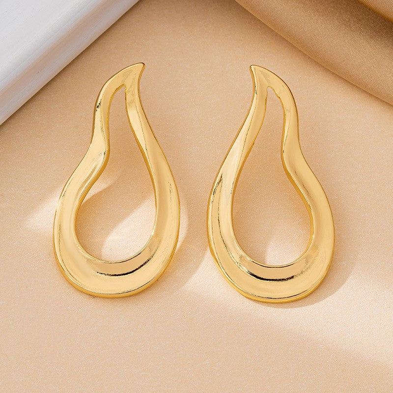 Classy Molten Teardrop Hoop Earrings