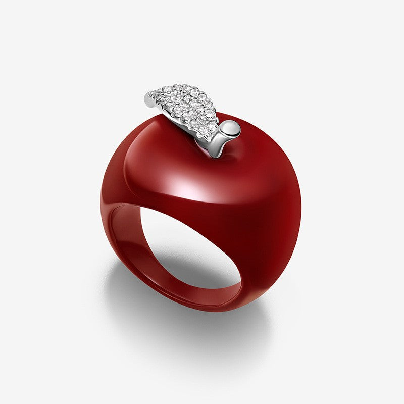 Classy Red Apple Statement Ring