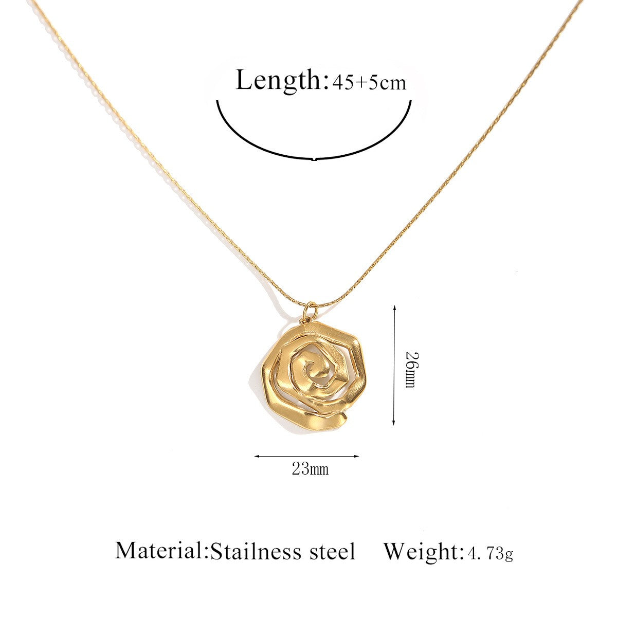 Classy French Floral Pendant Necklace