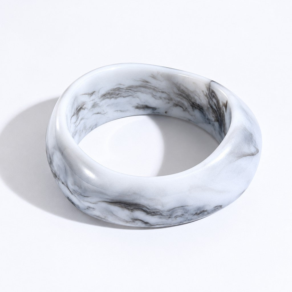 Classy Marbled Resin Bangle Set