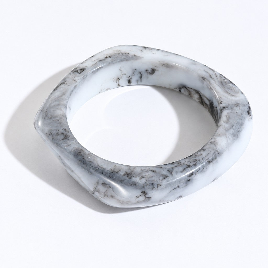 Classy Marbled Resin Bangle Set